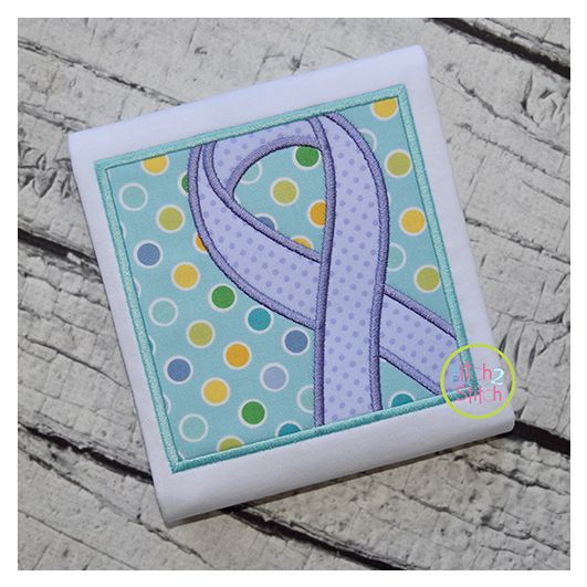 Awareness Ribbon Box Applique | Machine Embroidery Designs by JuJu