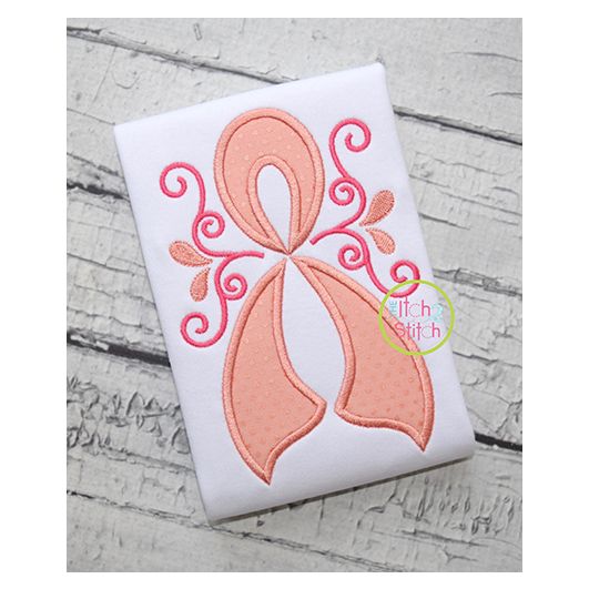 Awareness Ribbon Swirl Applique | Machine Embroidery Designs by JuJu