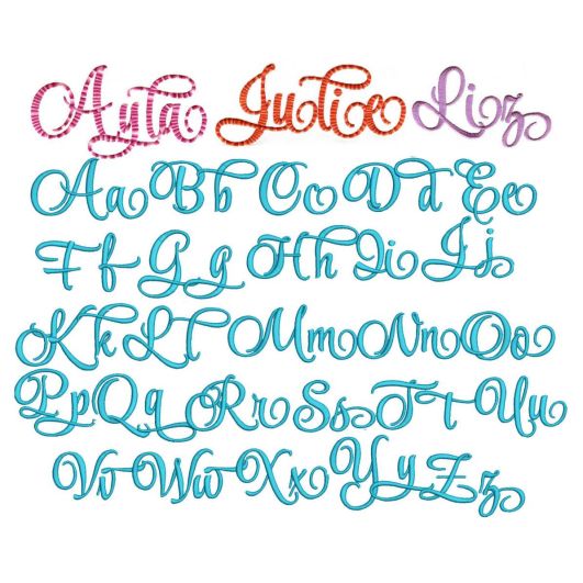 Ayla Script Font Machine Embroidery Designs by JuJu