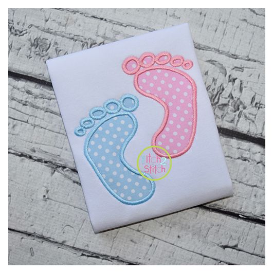 Baby Feet Applique | Machine Embroidery Designs by JuJu