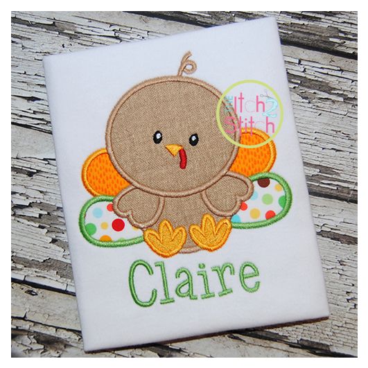 Baby Turkey 2 Applique | Machine Embroidery Designs by JuJu