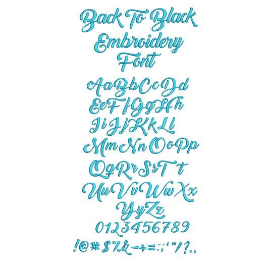 Back To Black Embroidery Font Machine Embroidery Designs By Juju