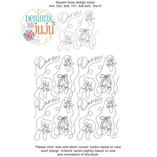 Ballet End-to-End Quilting | Machine Embroidery Designs by JuJu