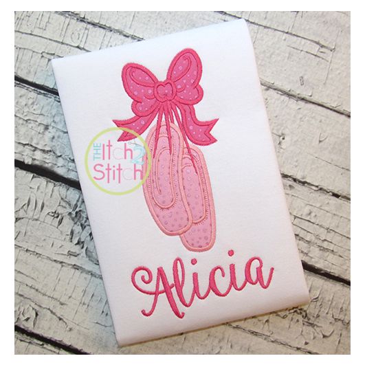 Ballet Slippers Applique | Machine Embroidery Designs by JuJu