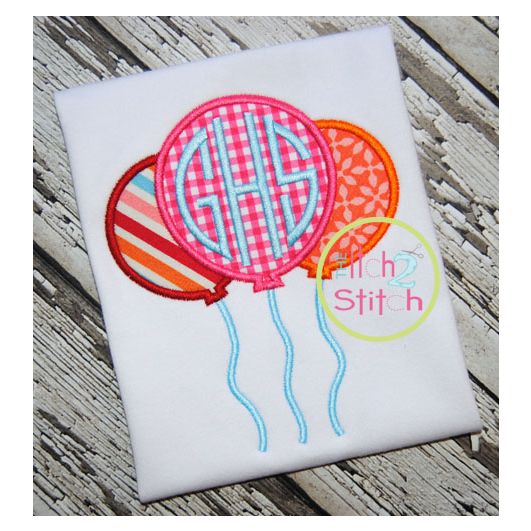 Balloons Trio | Machine Embroidery Designs by JuJu