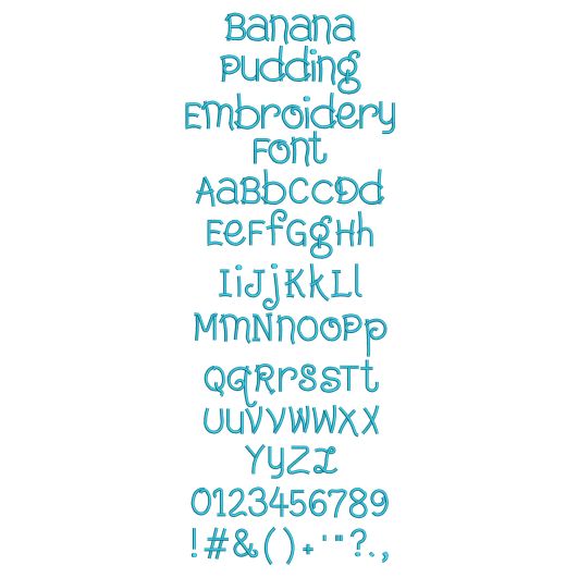 Banana Pudding Embroidery Font | Machine Embroidery Designs by JuJu