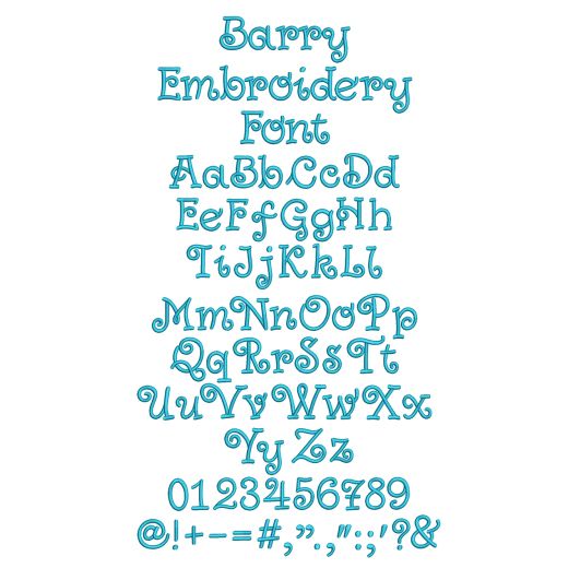 Barry Embroidery Font Machine Embroidery Designs by JuJu