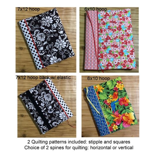 Quilted Standard Composition Notebook Covers Set 2 | Machine Embroidery Designs by JuJu