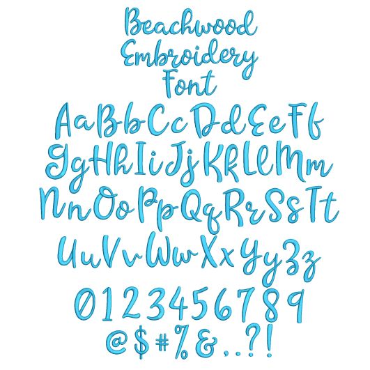 Beachwood Embroidery Font | Machine Embroidery Designs by JuJu