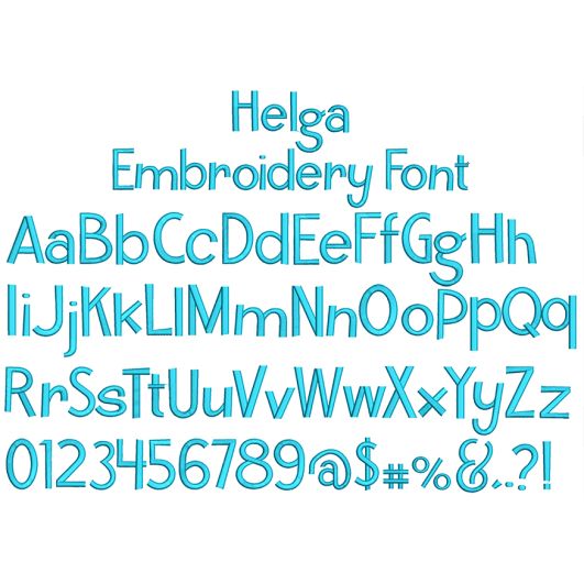 Helga Embroidery Font | Machine Embroidery Designs by JuJu
