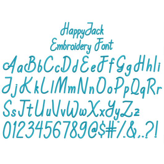 Happy Jack Embroidery Font | Machine Embroidery Designs by JuJu