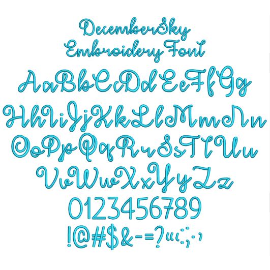 December Sky Embroidery Font | Machine Embroidery Designs by JuJu