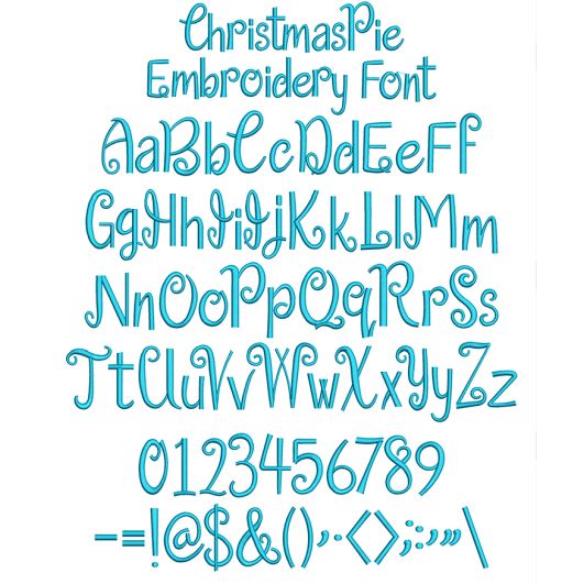 Christmas Pie Embroidery Font | Machine Embroidery Designs by JuJu