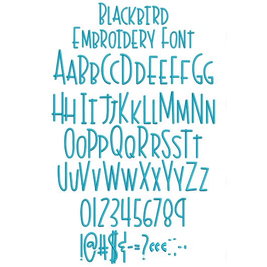 Blackbird Embroidery Font | Machine Embroidery Designs by JuJu