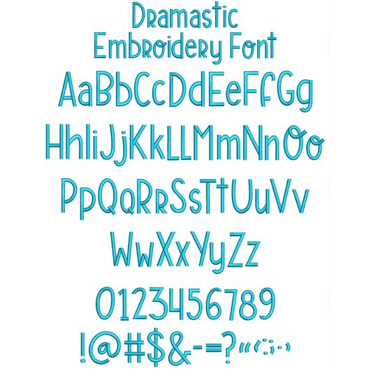 Dramastic Embroidery Font | Machine Embroidery Designs by JuJu