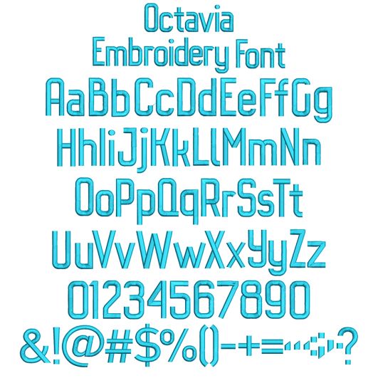 Octavia Embroidery Font | Machine Embroidery Designs by JuJu