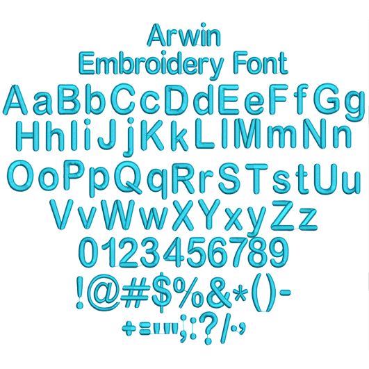 Arwin Embroidery Font | Machine Embroidery Designs by JuJu