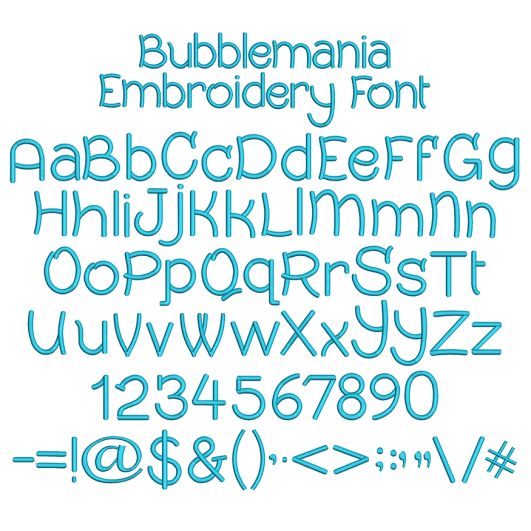 Bubblemania Embroidery Font | Machine Embroidery Designs by JuJu