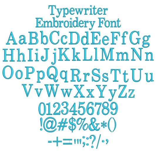 Typewriter Embroidery Font | Machine Embroidery Designs by JuJu