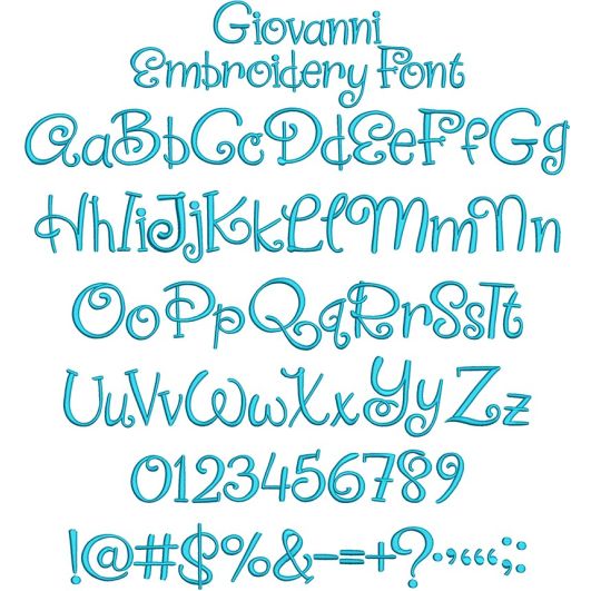 Giovanni Embroidery Font Machine Embroidery Designs by JuJu