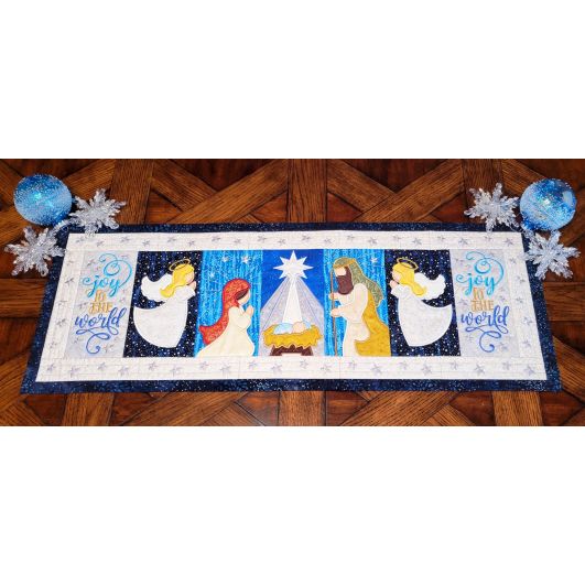 ITH Nativity Table Runner | Machine Embroidery Designs by JuJu