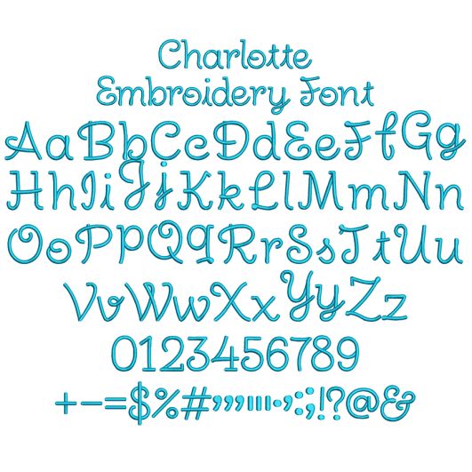 Charlotte Embroidery Font | Machine Embroidery Designs by JuJu