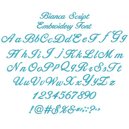 Bianca Script Embroidery Font | Machine Embroidery Designs by JuJu