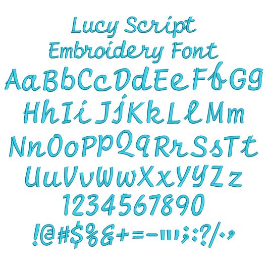 Lucy Script Embroidery Font | Machine Embroidery Designs by JuJu