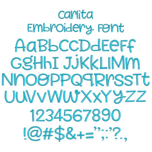 Carlita Embroidery Font | Machine Embroidery Designs by JuJu