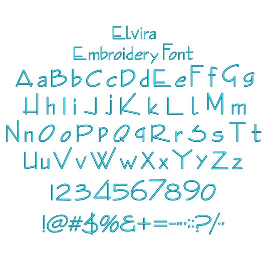 Elvira Embroidery Font | Machine Embroidery Designs by JuJu