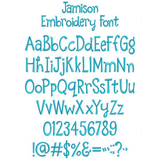 Jamison Embroidery Font | Machine Embroidery Designs by JuJu