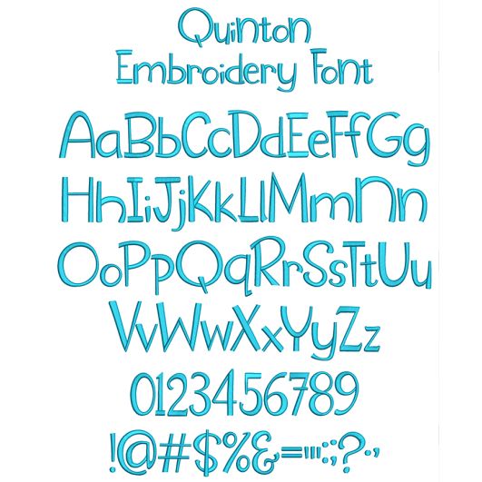 Quinton Embroidery Font | Machine Embroidery Designs by JuJu