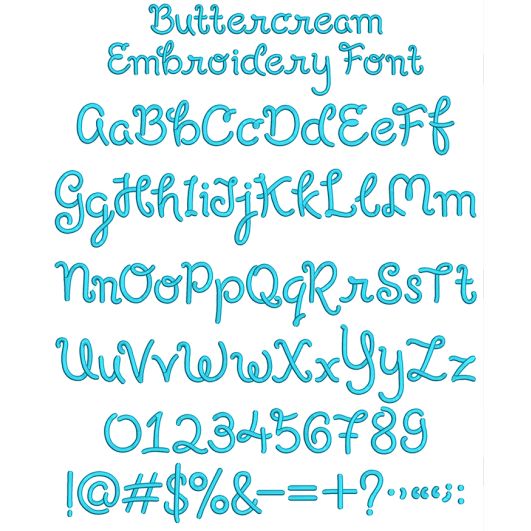 Buttercream Embroidery Font | Machine Embroidery Designs by JuJu