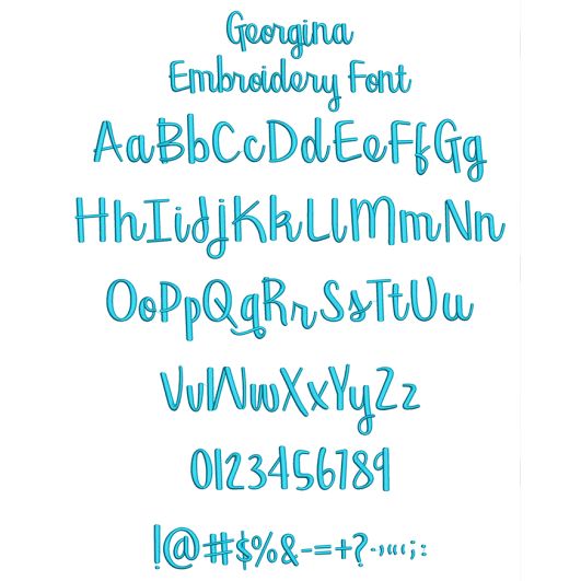 Georgina Embroidery Font | Machine Embroidery Designs by JuJu