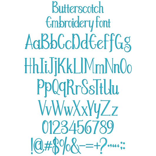 Butterscotch Embroidery Font | Machine Embroidery Designs by JuJu
