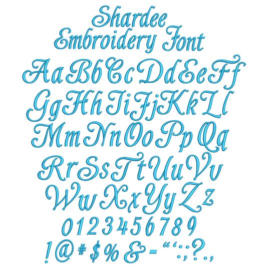 Shardee Embroidery Font | Machine Embroidery Designs by JuJu