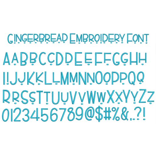Gingerbread Embroidery Font | Machine Embroidery Designs by JuJu