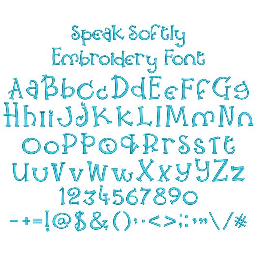 Speak Softly Embroidery Font | Machine Embroidery Designs by JuJu