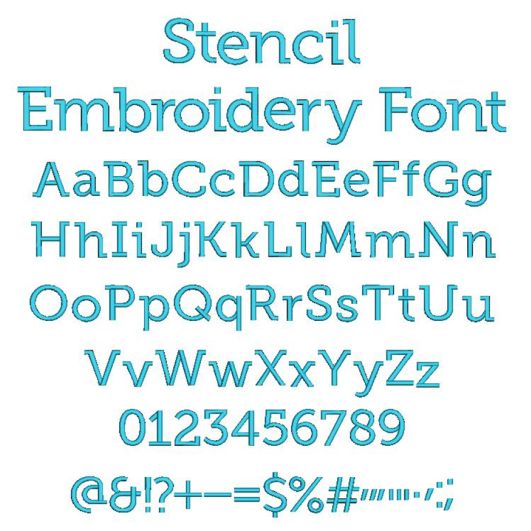 Stencil Embroidery Font | Machine Embroidery Designs by JuJu