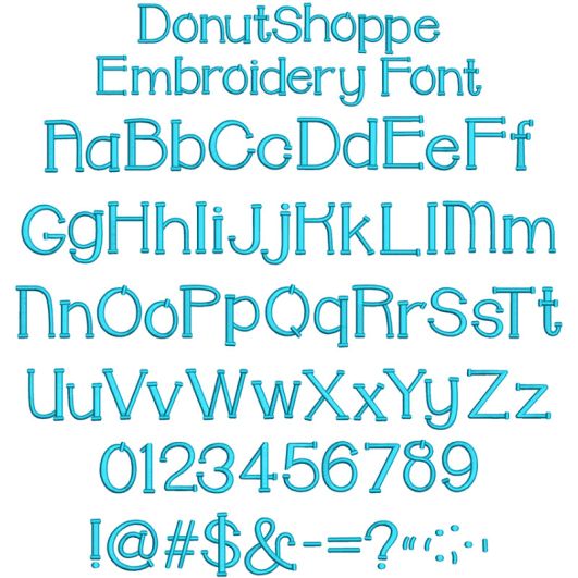 Donut Shoppe Embroidery Font | Machine Embroidery Designs by JuJu