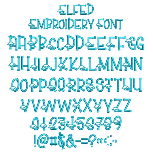 Elfed Embroidery Font | Machine Embroidery Designs by JuJu