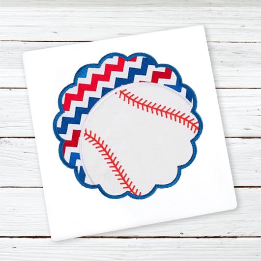 Baseball Scallop | Machine Embroidery Designs by JuJu