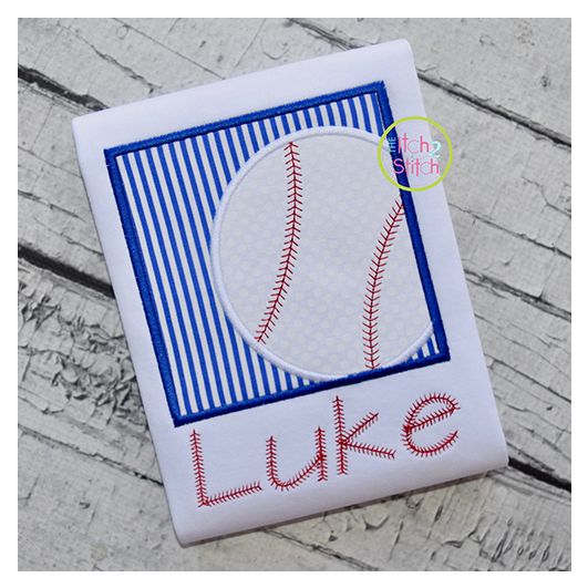 Baseball Box Applique | Machine Embroidery Designs by JuJu