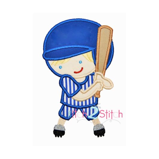 Baseball Boy Applique | Machine Embroidery Designs by JuJu