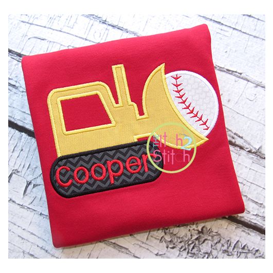 Baseball Bulldozer Applique | Machine Embroidery Designs by JuJu