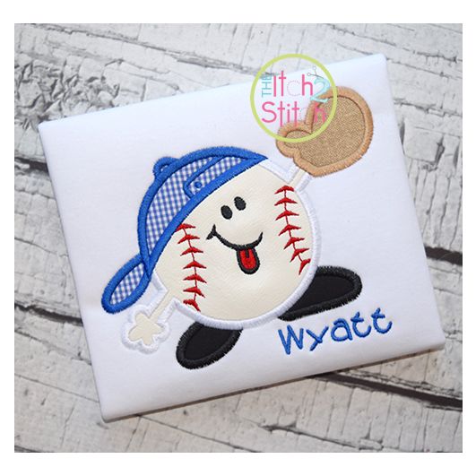 Baseball Catch | Machine Embroidery Designs by JuJu