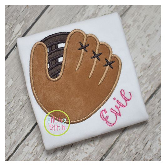 Baseball Mitt Applique | Machine Embroidery Designs by JuJu