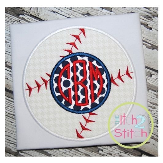 Baseball Monogram Applique | Machine Embroidery Designs by JuJu