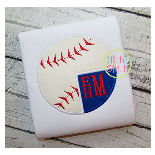Baseball Monogram 2 Applique | Machine Embroidery Designs by JuJu