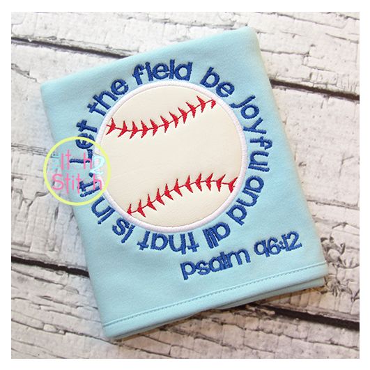 Baseball Psalm Applique with verse | Machine Embroidery Designs by JuJu